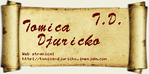 Tomica Đuričko vizit kartica